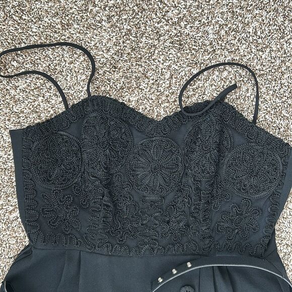 Vintage Kenar Dress Formal Sleeveless Black Maxi Crocheted Dress - Picture 11 of 15